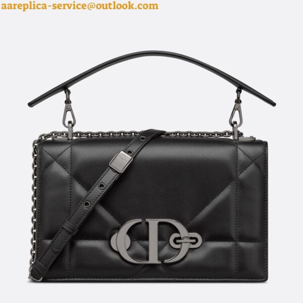 Replica Dior 30 Montaigne Chain Bag With Handle In Black Lambskin 9