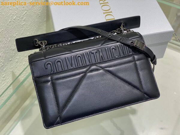 Replica Dior 30 Montaigne Chain Bag With Handle In Black Lambskin 11