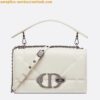 Replica Dior 30 Montaigne Chain Bag With Handle In Black Lambskin