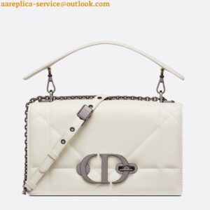 Replica Dior 30 Montaigne Chain Bag With Handle In White Lambskin