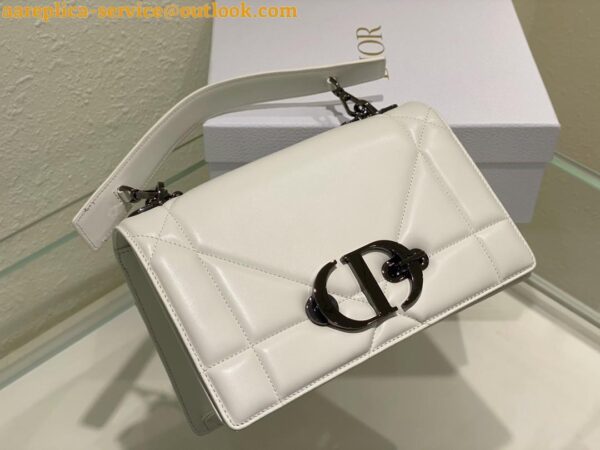 Replica Dior 30 Montaigne Chain Bag With Handle In White Lambskin 5