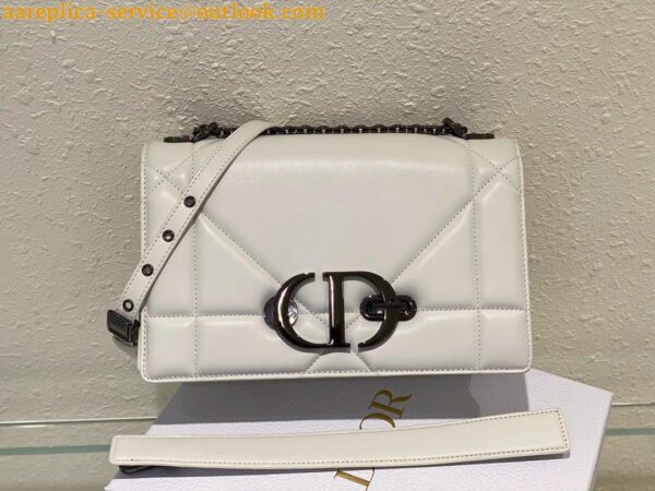 Replica Dior 30 Montaigne Chain Bag With Handle In White Lambskin 6