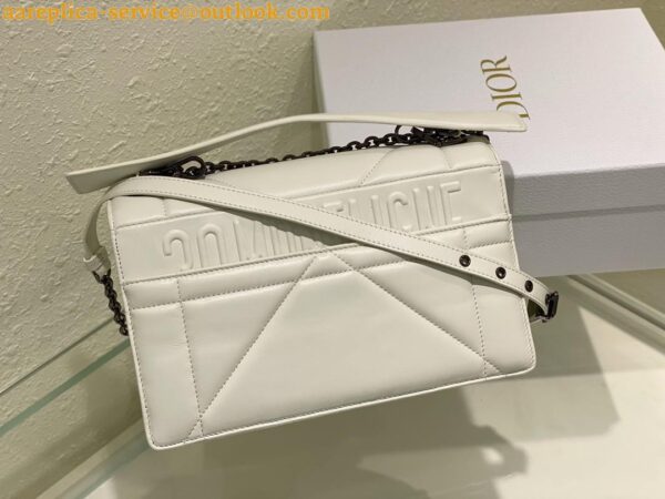 Replica Dior 30 Montaigne Chain Bag With Handle In White Lambskin 7