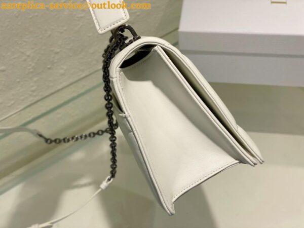 Replica Dior 30 Montaigne Chain Bag With Handle In White Lambskin 8