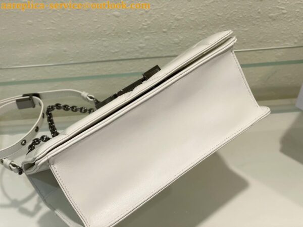 Replica Dior 30 Montaigne Chain Bag With Handle In White Lambskin 9