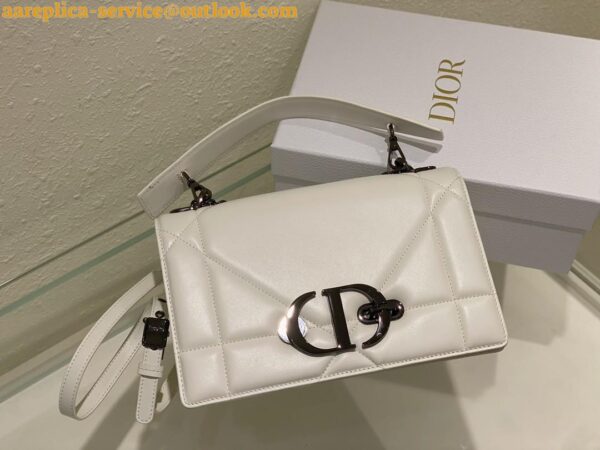 Replica Dior 30 Montaigne Chain Bag With Handle In White Lambskin 13