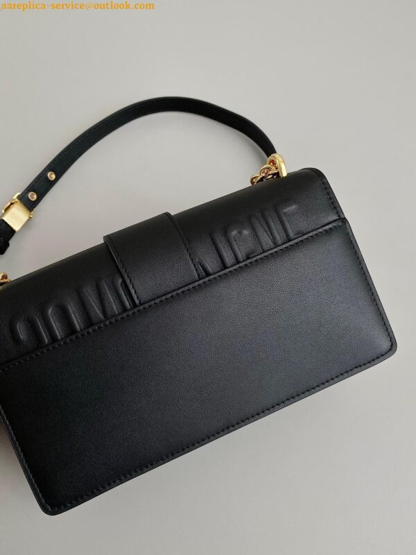 Replica Dior 30 Montaigne East-West Bag with Chain in Black Calfskin 7