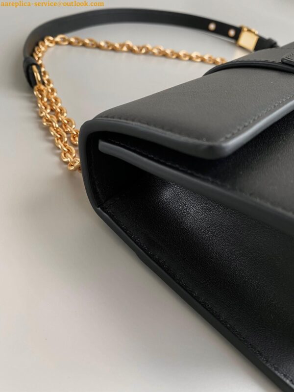 Replica Dior 30 Montaigne East-West Bag with Chain in Black Calfskin 9