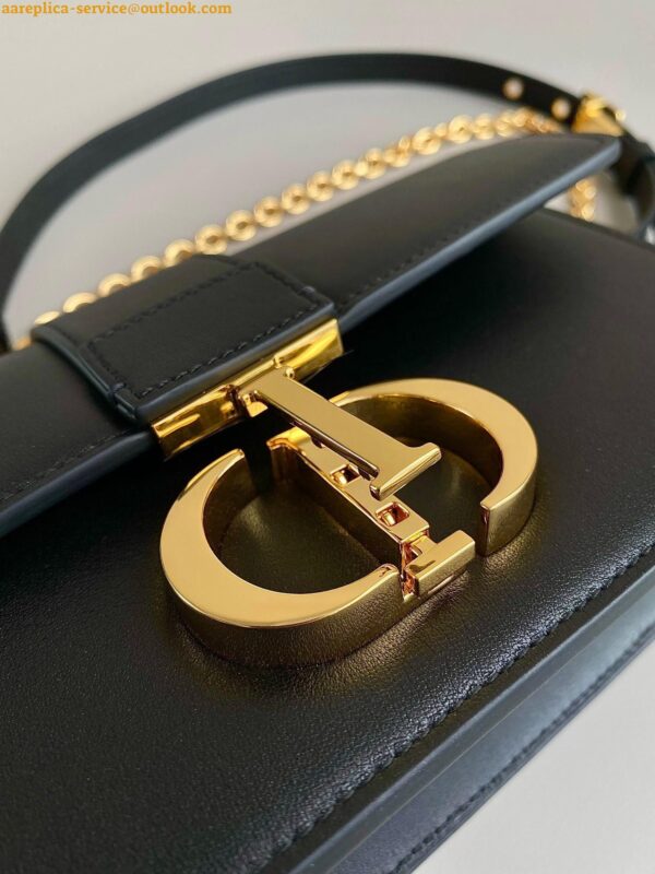 Replica Dior 30 Montaigne East-West Bag with Chain in Black Calfskin 11