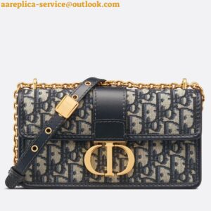 Replica Dior 30 Montaigne East-West Bag with Chain in Blue Oblique Jacquard