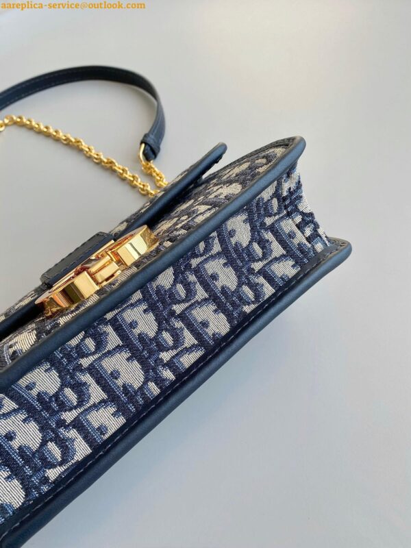 Replica Dior 30 Montaigne East-West Bag with Chain in Blue Oblique Jacquard 5