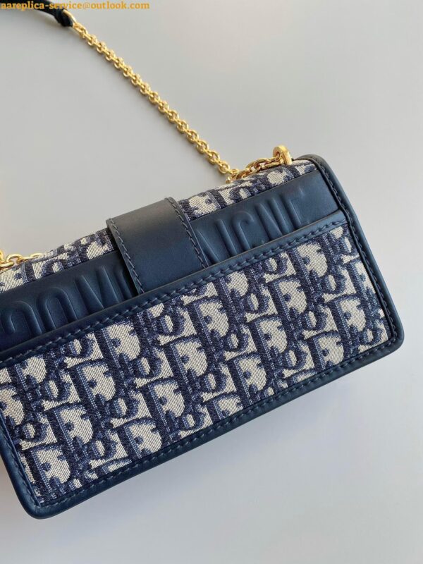 Replica Dior 30 Montaigne East-West Bag with Chain in Blue Oblique Jacquard 7