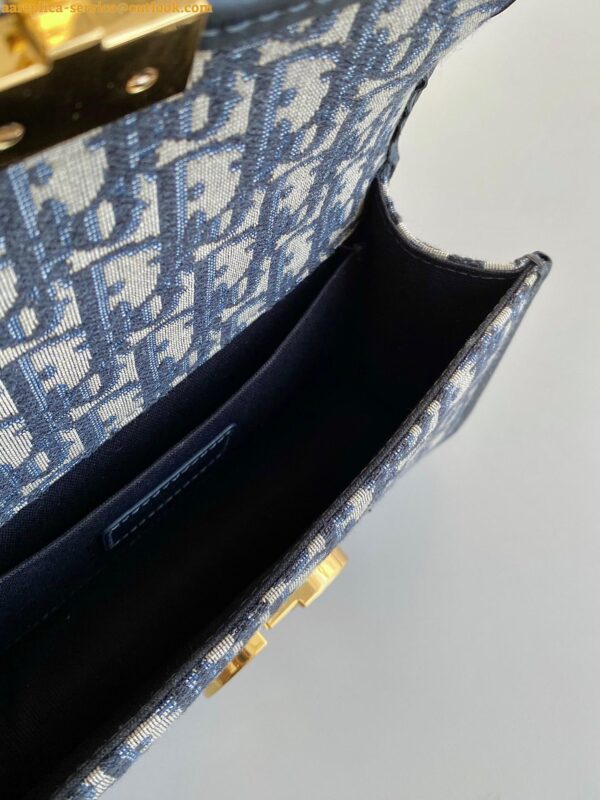 Replica Dior 30 Montaigne East-West Bag with Chain in Blue Oblique Jacquard 9