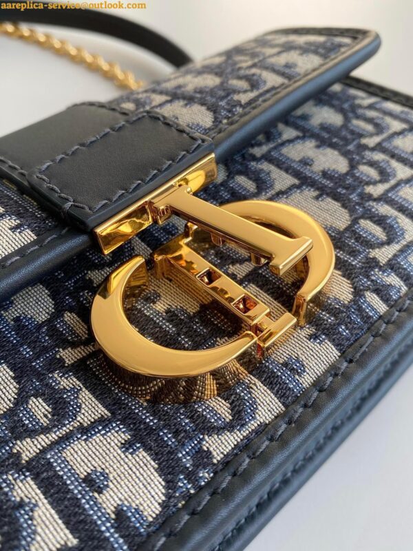 Replica Dior 30 Montaigne East-West Bag with Chain in Blue Oblique Jacquard 12