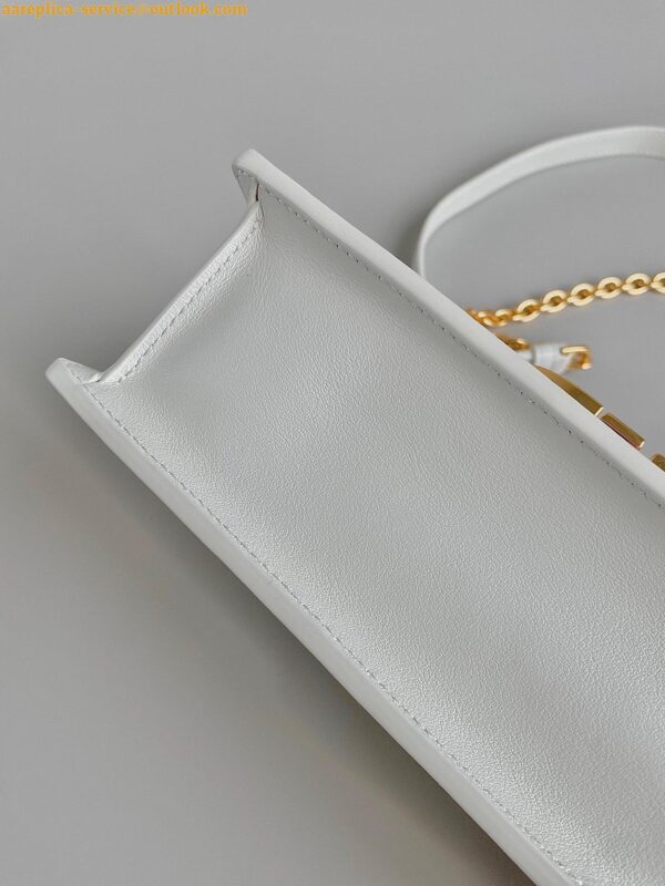 Replica Dior 30 Montaigne East-West Bag with Chain in White Calfskin 8