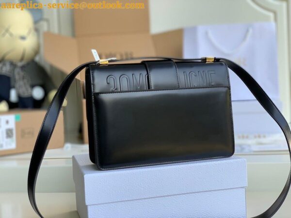 Replica Dior 30 Montaigne Medium Bag In Black Box Calfskin 5