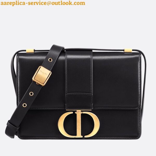 Replica Dior 30 Montaigne Medium Bag In Black Box Calfskin 6