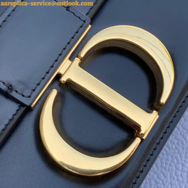 Replica Dior 30 Montaigne Medium Bag In Black Box Calfskin 8