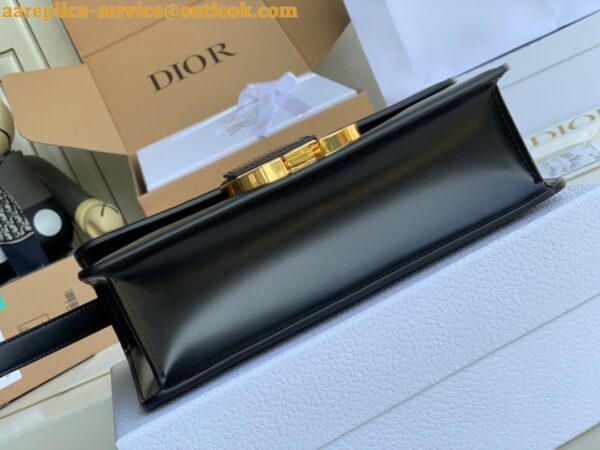 Replica Dior 30 Montaigne Medium Bag In Black Box Calfskin 9