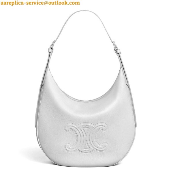 Replica Celine Heloise Cuir Triomphe Bag in White Calfskin 3