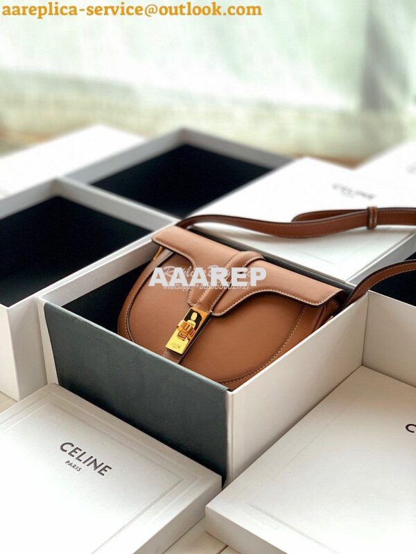 Replica Celine Small Besace 16 Bag in Natural Calfskin 188013 Tan 3