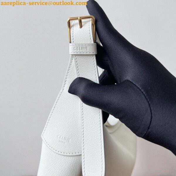 Replica Celine Heloise Cuir Triomphe Bag in White Calfskin 8