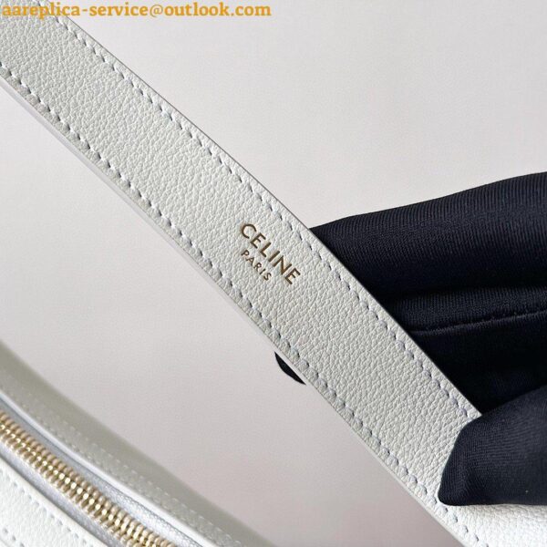 Replica Celine Heloise Cuir Triomphe Bag in White Calfskin 10