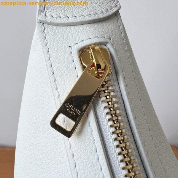 Replica Celine Heloise Cuir Triomphe Bag in White Calfskin 12