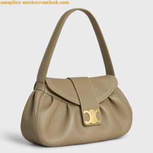 Replica Celine Medium Polly Bag in Brown Sepia Calfskin