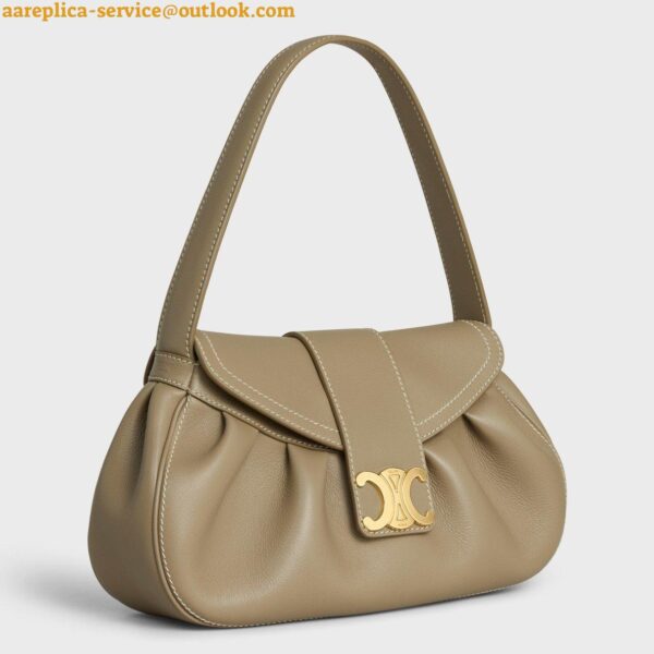 Replica Celine Medium Polly Bag in Brown Sepia Calfskin 3