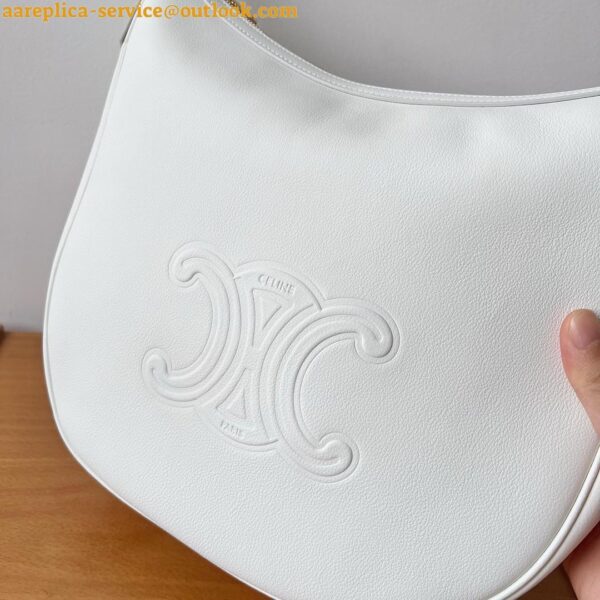 Replica Celine Heloise Cuir Triomphe Bag in White Calfskin 13