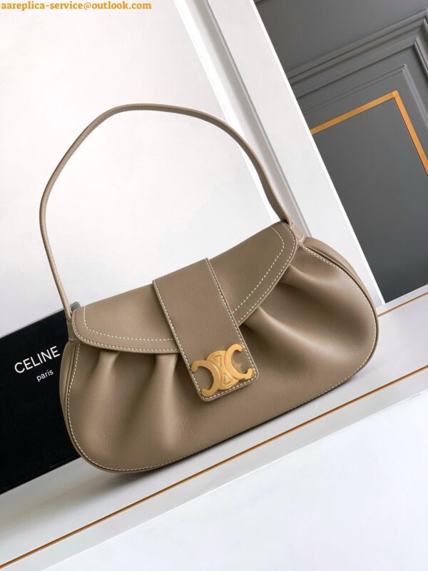 Replica Celine Medium Polly Bag in Brown Sepia Calfskin 10