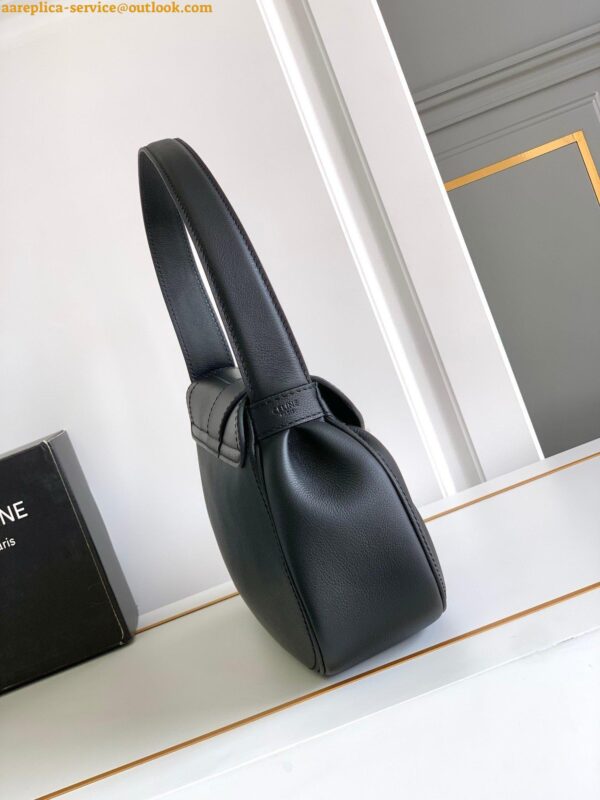 Replica Celine Medium Polly Shoulder Bag in Black Calfskin 5