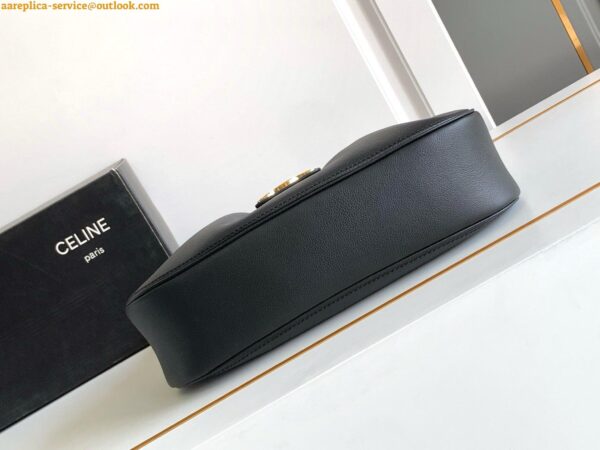 Replica Celine Medium Polly Shoulder Bag in Black Calfskin 6