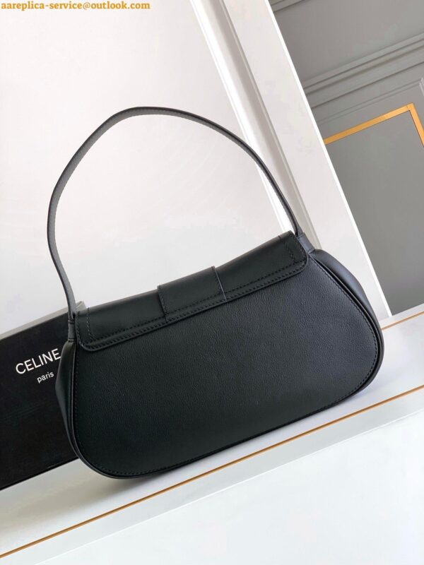 Replica Celine Medium Polly Shoulder Bag in Black Calfskin 10