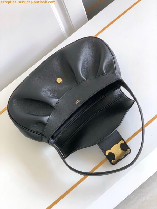 Replica Celine Medium Polly Shoulder Bag in Black Calfskin 13