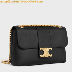 Replica Celine Medium Victoire Bag in Black Calfskin 2