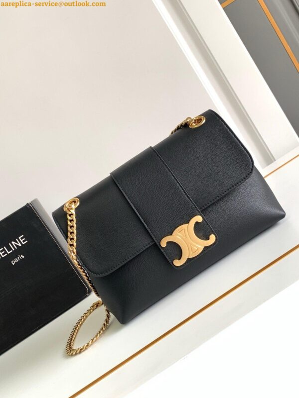 Replica Celine Medium Victoire Bag in Black Calfskin 6