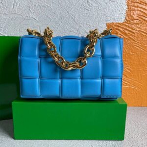 Replica Bottega Veneta BV 20206 Chain Cassette 631421 Sky Blue Gold