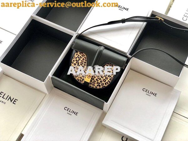 Replica Celine Small Besace 16 Bag in Pony Calfskin With Leopard Print