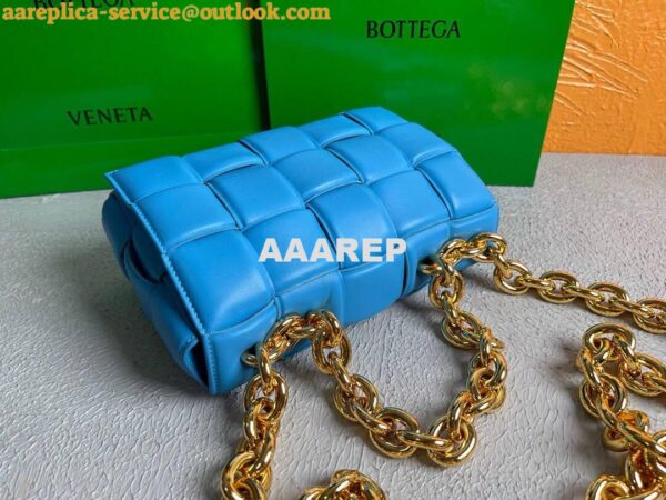 Replica Bottega Veneta BV 20206 Chain Cassette 631421 Sky Blue Gold 6