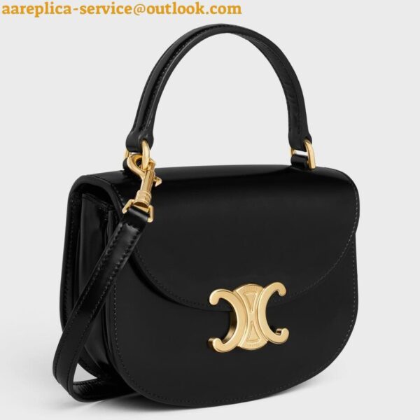 Replica Celine Mini Besace Clea Bag in Black Calfskin