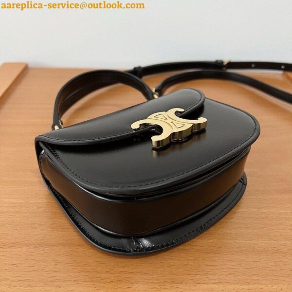 Replica Celine Mini Besace Clea Bag in Black Calfskin 4