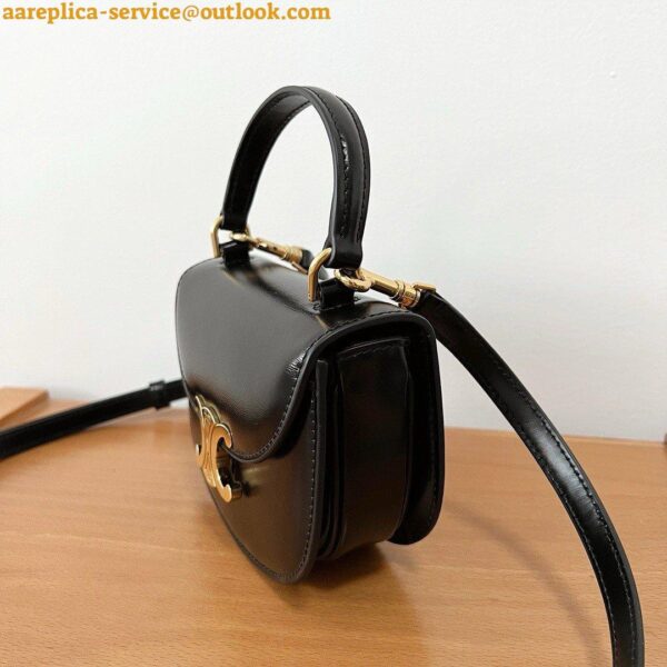 Replica Celine Mini Besace Clea Bag in Black Calfskin 5