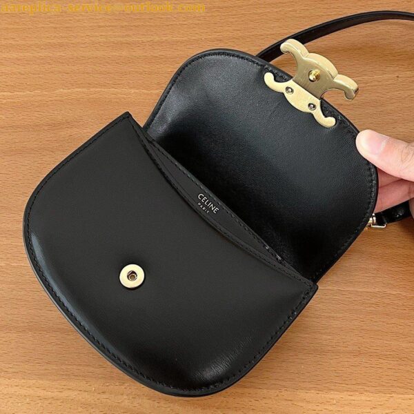 Replica Celine Mini Besace Clea Bag in Black Calfskin 9