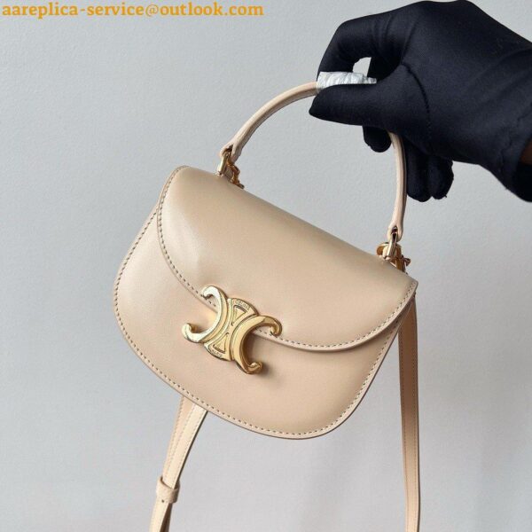 Replica Celine Mini Besace Clea Bag in Nude Calfskin 12