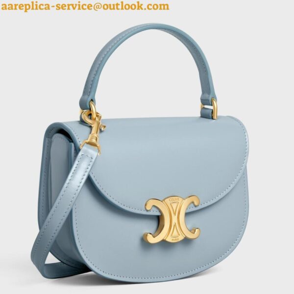 Replica Celine Mini Besace Clea Bag in Pale Blue Calfskin