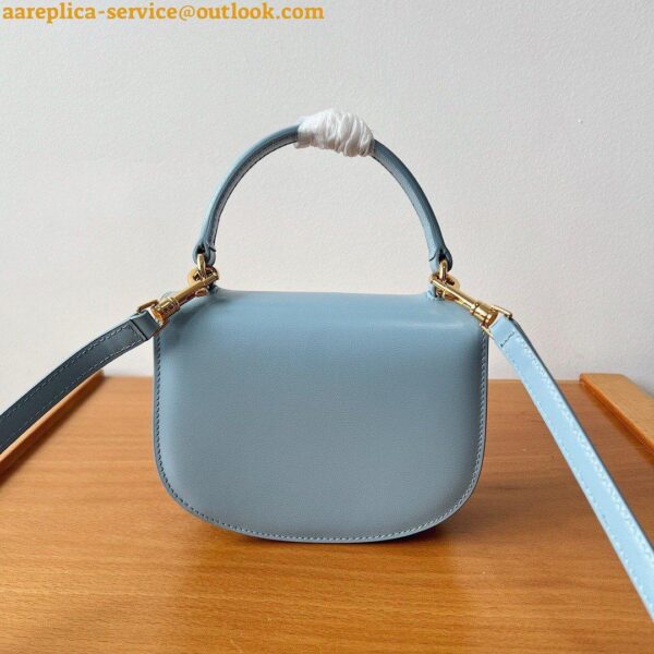 Replica Celine Mini Besace Clea Bag in Pale Blue Calfskin 4