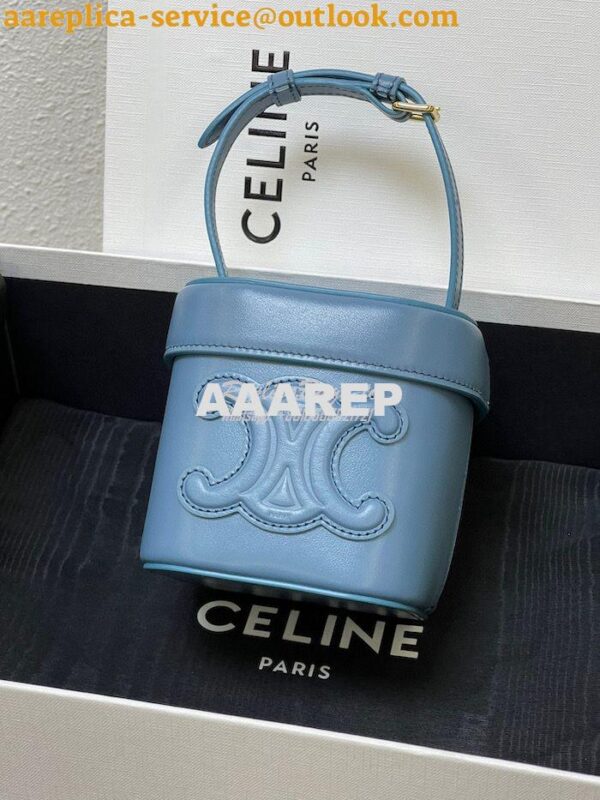 Replica Celine Small Box Cuir Triomphe In Smooth Calfskin 199263 Denim