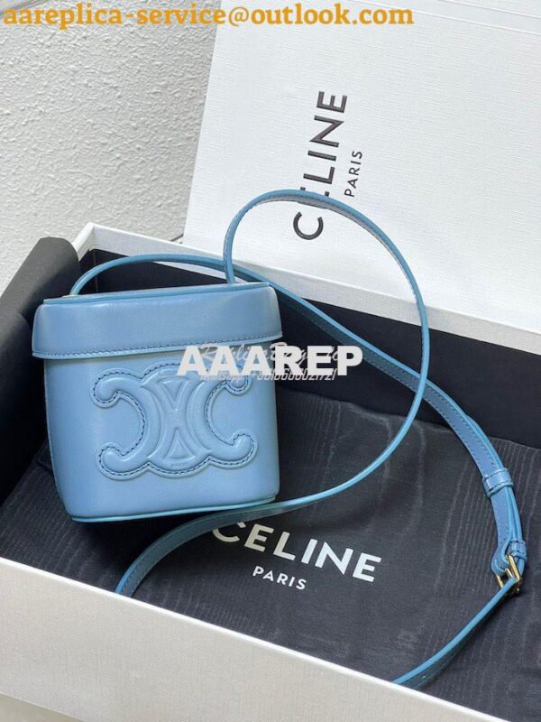 Replica Celine Small Box Cuir Triomphe In Smooth Calfskin 199263 Denim 2